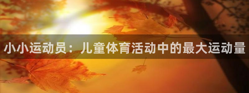 678体育：小小运动员：儿童体育活动中的最大运动量